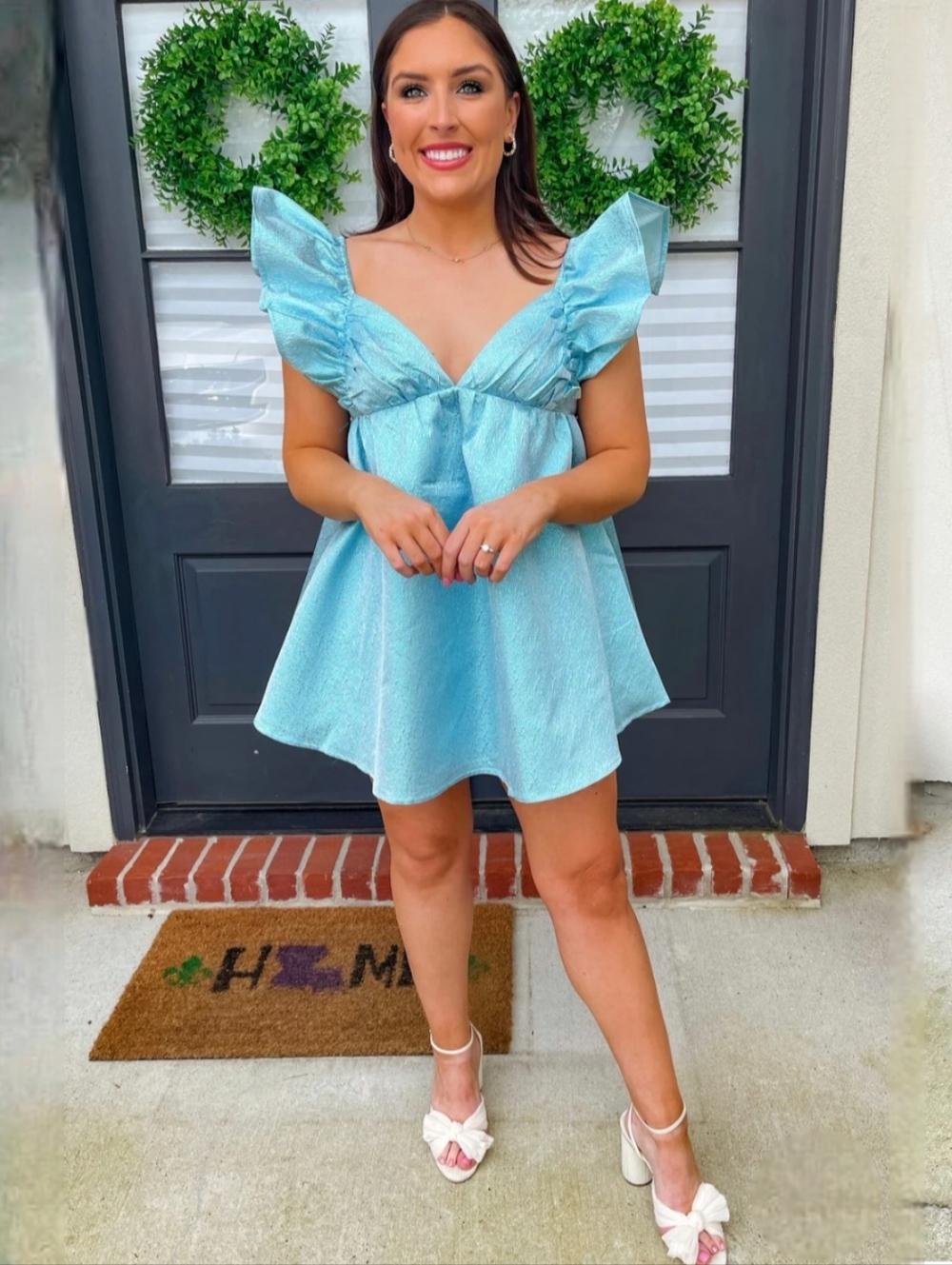 Buddy Love - Penny Metallic Blue Dress